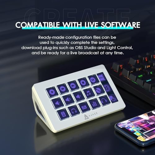 Attack Shark AKP153 Studio Deck, Stream Controller, 15 Macro Keys, Trigger Actions in Apps and Software Like OBS, YouTube, Twitch, Custom Console for Photo and Video Editing, Live Streaming (White) - Image 2