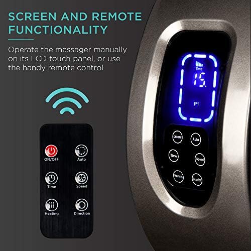 Best Choice Products Shiatsu Foot Massager with Heat for Plantar Fasciitis & Neuropathy, Kneading Foot & Calf Massager with Remote, 360° Adjustable Handle, Rolling & Compression Massage - Gray - Image 4