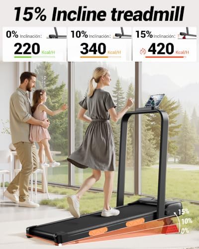 15% Incline Walking Pad Treadmill, Under Desk Treadmills for Home - Image 3