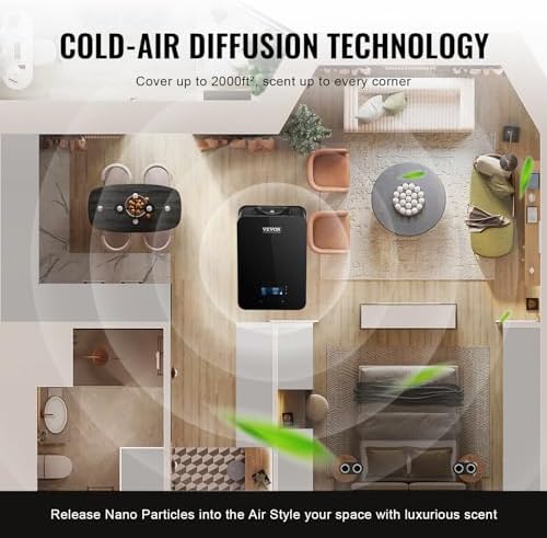 VEVOR Upgrade HVAC Scent Diffuser, Smart Scent Air Machine for Home, 180ML with Cold Air Technology, Waterless Essential Oil Diffuser, Cover Up to 2000 Sq.Ft for Living Room, Office, Spa, Hotel - Image 3
