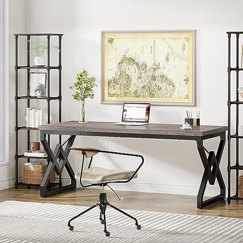 Tribesigns 63 inch Executive Desk, Industrial Computer Desk for Home Office - Image 4