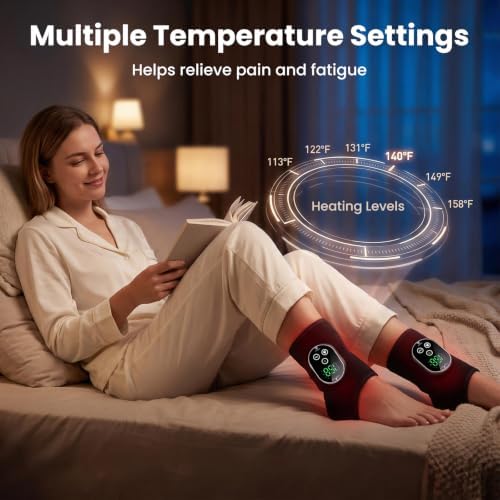 2-Pack Foot Massager for Neuropathy, Ankle Wrap Heating Pad with Massage - Image 6
