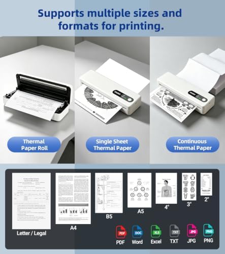 ORGBRO M1 Portable Thermal Printer, 8.5'' x 11'' Wireless Inkless Printer - Image 4