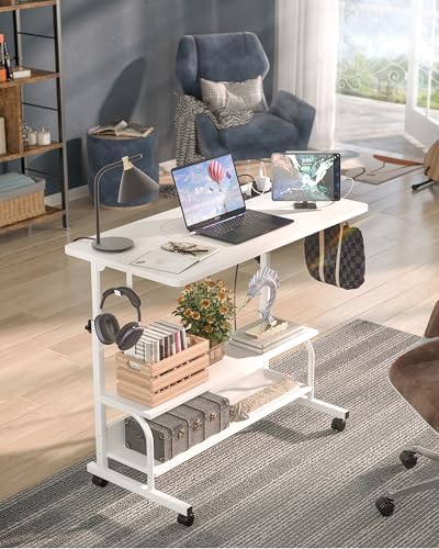 Armocity 32" Rolling Standing Desk with Charging Station for Couch Bed - Image 2