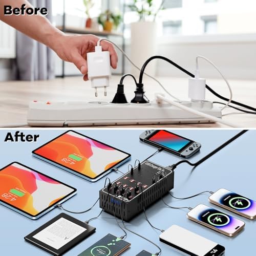 Charging Station for Multiple Devices, Vantacent89 Multiple Charger Station with Multiple Fast Charging 40 Ports - Image 4