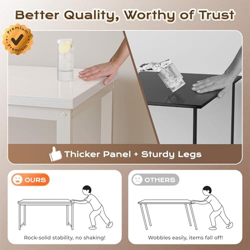 Huuger 55 x 24 inch Desk with Power Outlets & 0.95 Inch Thicker Desktop - Image 6