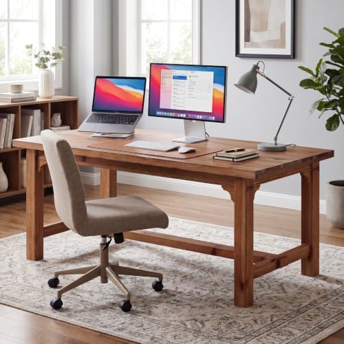 63‑Inch Solid Wood Executive Desk with Thick Legs - Image 6