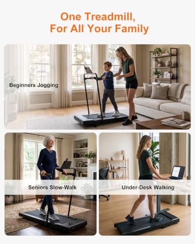 Superun Walking Pad with 6% Incline, Under Desk Treadmill, 3 in 1 Portable Treadmills for Home with Remote Control LED Display, 2.5 HP Quiet Mini Treadmill for Office Home Use, 300 Lbs Capacity - Image 3