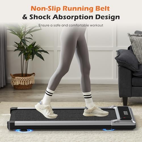 Sweetcrispy Walking Pad Treadmill for Home Office, Compact Quite Under-Desk Treadmills with Adjustable Speed and Remote Control, Portable & Slim Design for Workouts Fitness - Image 4