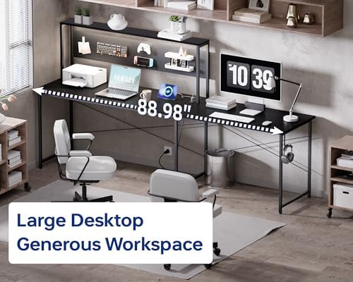 Pamray 60 Inch L Shaped Gaming Desk with Shelves and Storage - Image 7