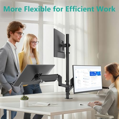 WALI Stacked Triple Monitor Mount for 13-27 inch Screens, 19.8 lbs per Arm - Image 5