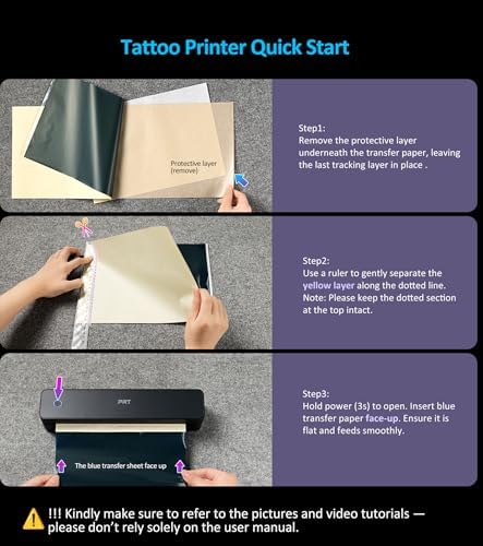 Tattoo Stencil Printer, Wireless Thermal Tattoo Transfer Printer 10pc Paper - Image 4