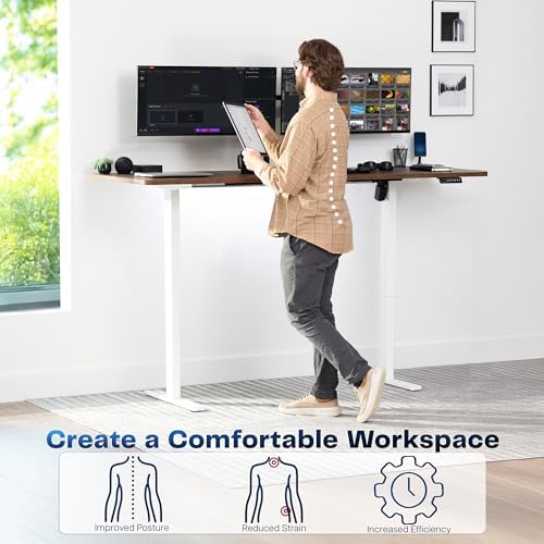 VIVO Rustic Vintage Brown 83 x 30 in Standing Desk, DESK-KIT-1W8N - Image 4