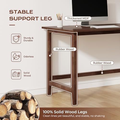 IOTXY 63" Reversible L-Shaped Office Desk with Storage Shelves, Walnut - Image 3