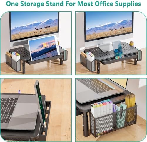 WALI Computer Monitor Stand with Storage and Pen Holder - Image 4