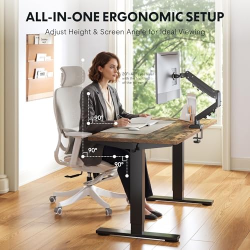 FLEXISPOT EN2 48"x24" Standing Desk Bundle with Monitor Mount, Rustic Brown - Image 2