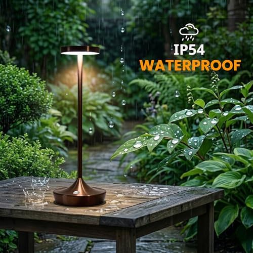 Brown Cordless Table Lamps, Rechargeable 6000mAh, 72H Runtime, Waterproof - Image 6