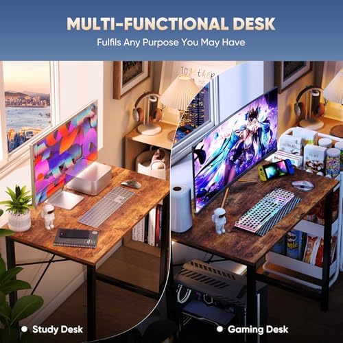 DUMOS 32 Inch Small Computer Desk, Gaming Desks for Home Office Bedroom - Image 4