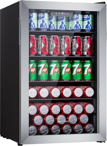 Honeywell Beverage Refrigerator and Cooler, 142 Can Mini Fridge with Glass Door for Soda Beer or Wine for Office or Bar with Adjustable Removable Shelving - Image 5