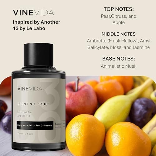 VINEVIDA [4 Fl Oz] Scent NO. 1300 Fragrance Oil for Cold Air Diffusers, Aromatic Notes of Jasmine Musk Woody, Essential Oils for Diffuser Oil Refill & Air Freshener Room Spray - Image 2