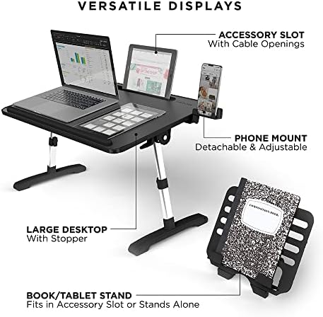 Limitless TotalDesk Portable Modern Workstation and Lap Desk with Adjustable Height & Tilt (Black) - Image 6