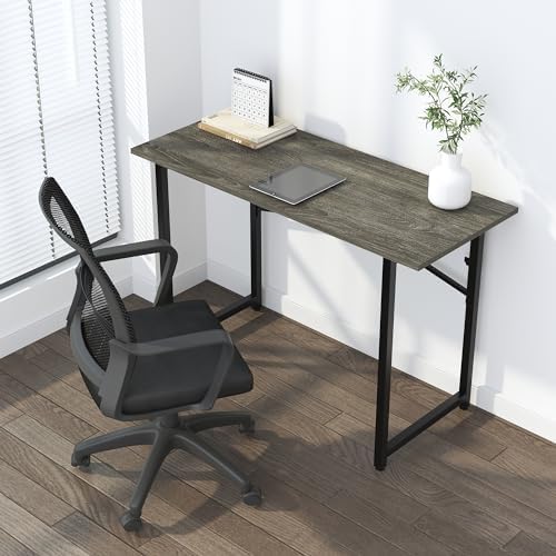 Lutown-Teen 47 inch Folding Desk No Assembly Required, Black Oak - Image 2