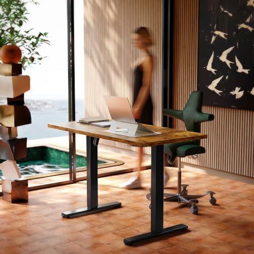 HUANUO 43x24 Inch Electric Standing Desk, Height Adjustable, Rustic Brown - Image 2