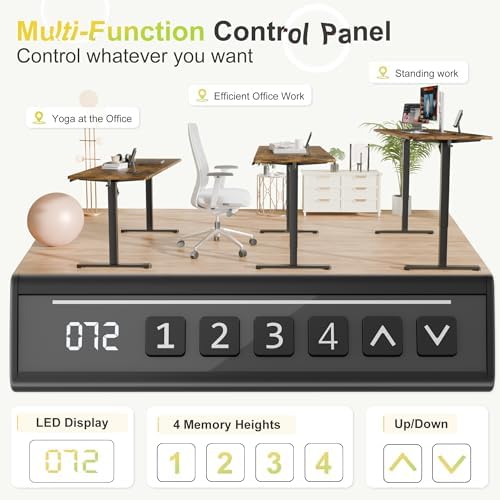 Furmax 63 Inches Electric Standing Desk, Home Office Desk with Phone Holder - Image 4