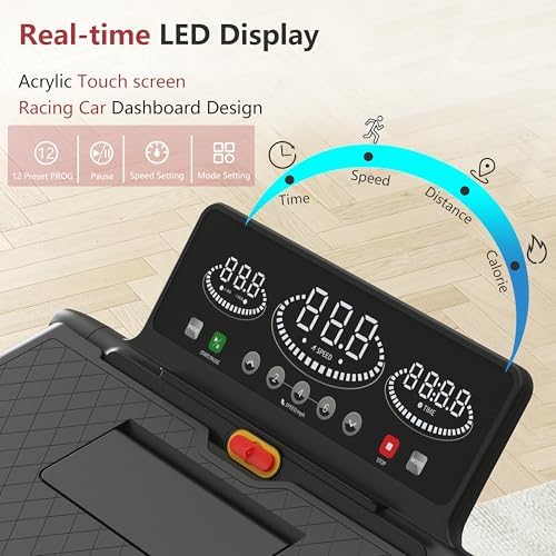 Hccsport Treadmill with Incline, 3 in 1 Under Desk Treadmill Walking Pad with Removable Desk Workstation 3.5HP Foldable Compact Walking Treadmills for Home Small Office with Wristband Remote Control - Image 4