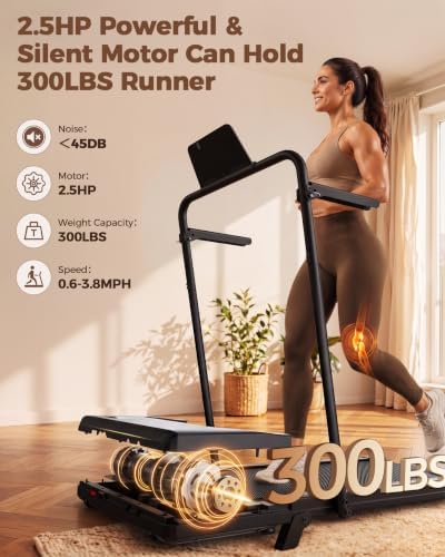 Superun Walking Pad with 6% Incline, 2.5HP Treadmill, 0.6-3.8 MPH, 300 lbs - Image 4