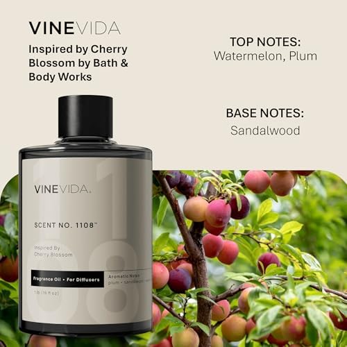 VINEVIDA [16 Fl Oz] Scent NO. 1108 Fragrance Oil for Cold Air Diffusers, Aromatic Notes of Plum Sandalwood Watermelon, Essential Oils for Diffuser Oil Refill & Air Freshener Room Spray - Image 2
