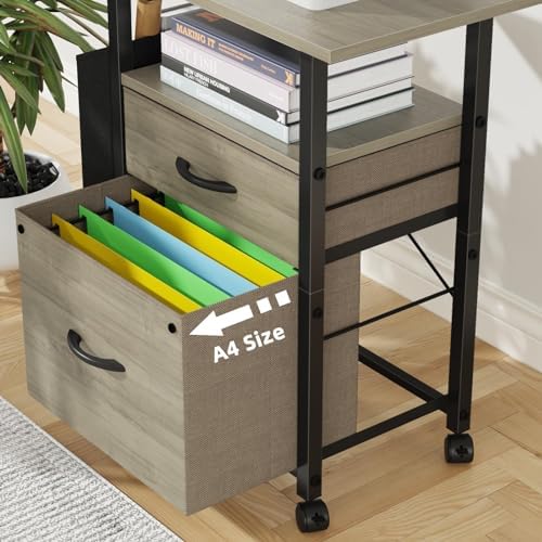 GYIIYUO 2 Drawer File Cabinet 24''W, Mobile Filing Cabinet, Printer Stand - Image 5