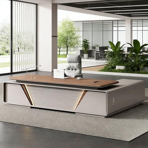 L Shaped Executive Desk with Drawers & Storage, Modern Wood Executive Office Desk Computer Table for Home Office Furniture Setup, Management Workstation for Workplace or Office(C-Left, L2.2M/86IN) by Unknown