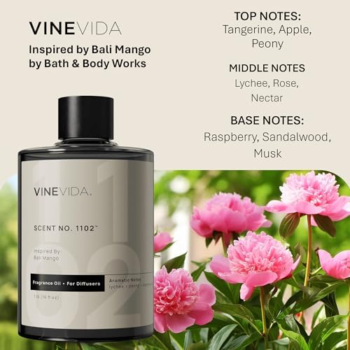 VINEVIDA [16 Fl Oz] Scent NO. 1102 Fragrance Oil for Cold Air Diffusers, Aromatic Notes of Lychee Peony Sandalwood, Essential Oils for Diffuser Oil Refill & Air Freshener Room Spray - Image 2