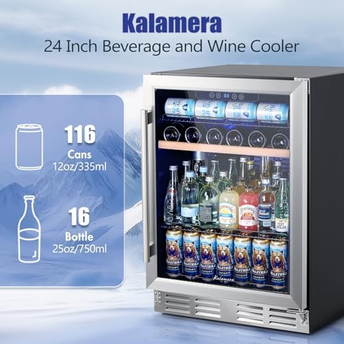 Kalamera Mini Fridge 24 Inch Undercounter Beverage and Wine Cooler - Image 2