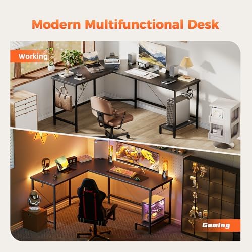 Mericonia 67 inch L Shaped Desk with CPU Stand, Large Corner Gaming Desk - Image 4