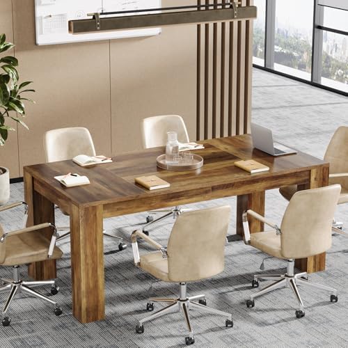 Tribesigns 63-Inch Executive Desk, Large Office Computer Desk, Simple Workstation Writing Table Study Table for Home Office, Rustic Brown - Image 5