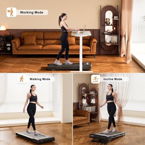 MJWW Walking Pad, Auto Incline, 3.0HP, 300lb, Under-Desk, Remote LED - Image 4