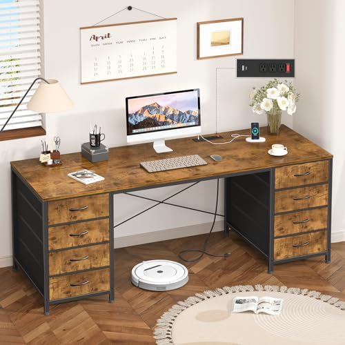 60 Inch Computer Desk with 8 Drawers for Home Office, Bedroom, Living Room by YomiluveDesign