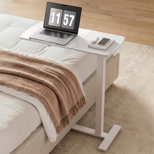 Sakugi Overbed Bedside Table with Wheels, Right-Side Tilt Top, 29.1"–39" H - Image 3