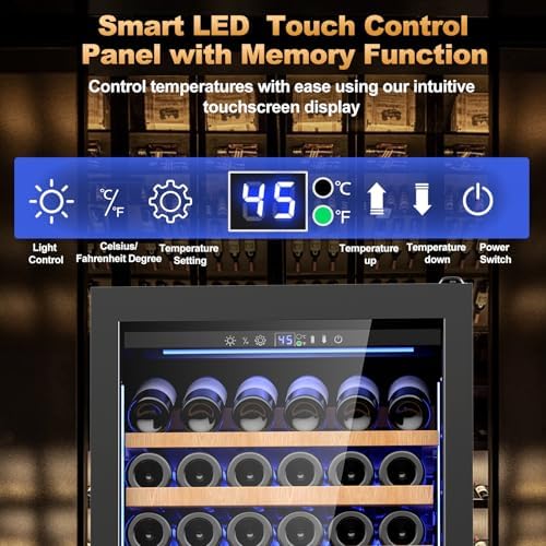 24 Inch Wine Cooler Refrigerator,179 Bottles Wine Fridge Large Capacity Professional Wine Cellars with Powerful Compressor,Quiet Operation and Elegant Design, Black - Image 2