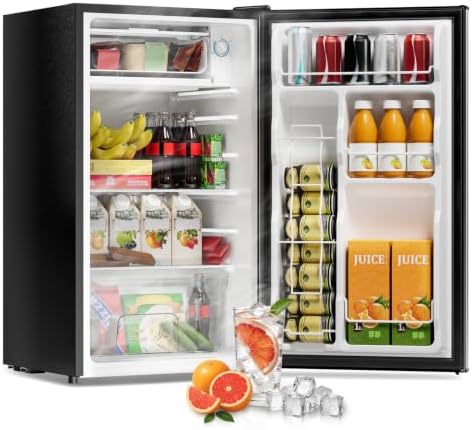 3.2 Cu Ft Mini Fridge with Freezer, Single Door Upright Freezer by Frostorm