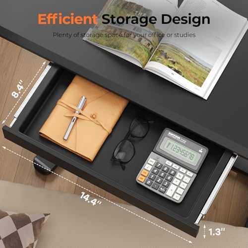 32" Mobile Desk with Drawer, Rolling Standing Desk on Wheels - Image 2
