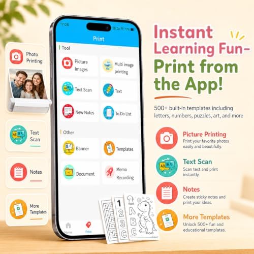 AI Voice Sticker Maker for Kids - Mini Inkless Thermal Printer Portable - Image 7