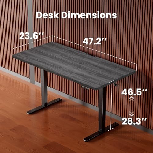 ErGear Height Adjustable Electric Standing Desk, 48 x 24 Inches Sit Stand up Desk, Memory Computer Home Office Desk, Grey - Image 3