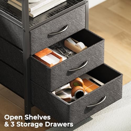 Huuger L Shaped Office Desk with Power Outlets & 3 Drawers - Image 6