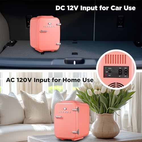 IceBox 4-Liter Mini Fridge Cooler/Warmer, IBMF4BLS, Blush Red - Image 5