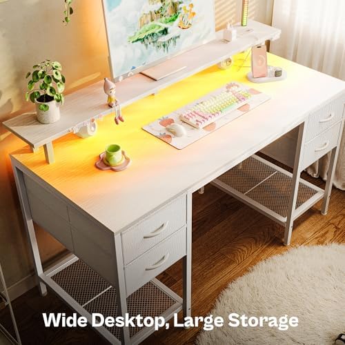 Huuger 47 inch Computer Desk with Power Outlets & 4 Drawers - Image 7