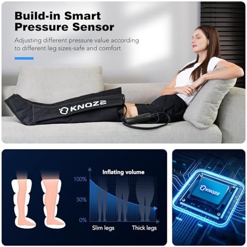KNQZE Air Compression Recovery System, Foot and Full Leg Recovery Boots with Dynamic Pressure for Fast Therapy, Professional Device for Circulation and Pain Relief - Image 4