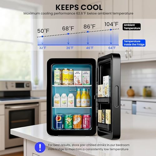 Kikihouse 22L/30Cans Mini Fridge for Bedroom, Portable Cooler & Warmer - Image 3